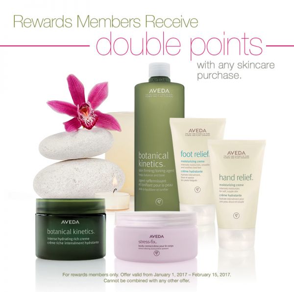 Aveda products reward points