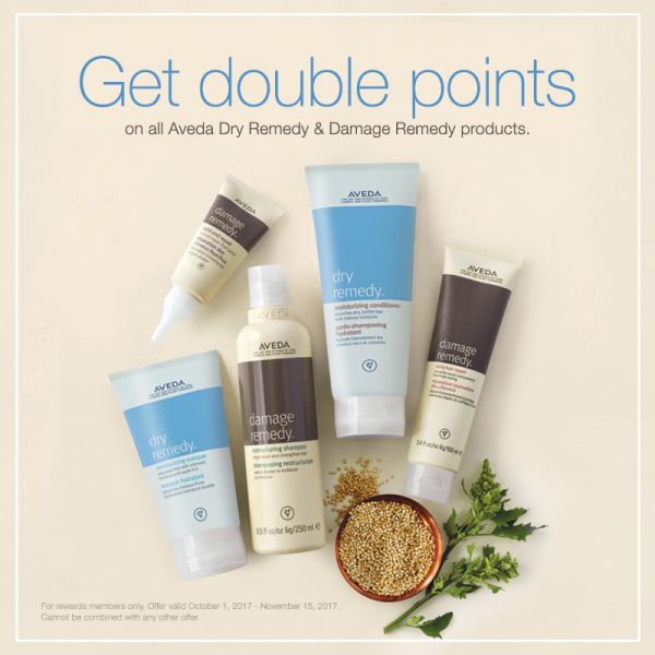 Get double points graphic with Aveda beauty products