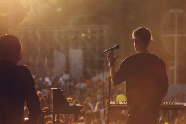 live band in an outdoor venue