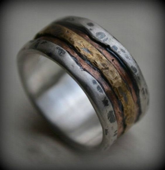 rustic looking wedding band for a man