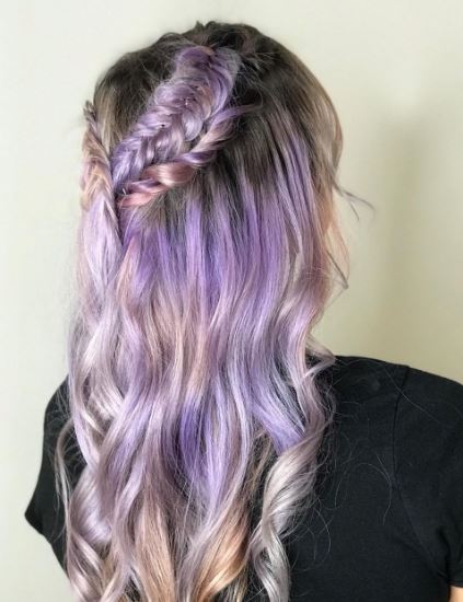 Woman with purple hair